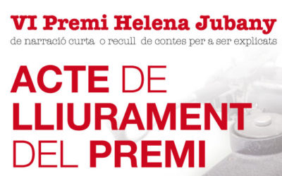 Dilluns 2 de desembre, acte de lliurament del VI Premi Helena Jubany